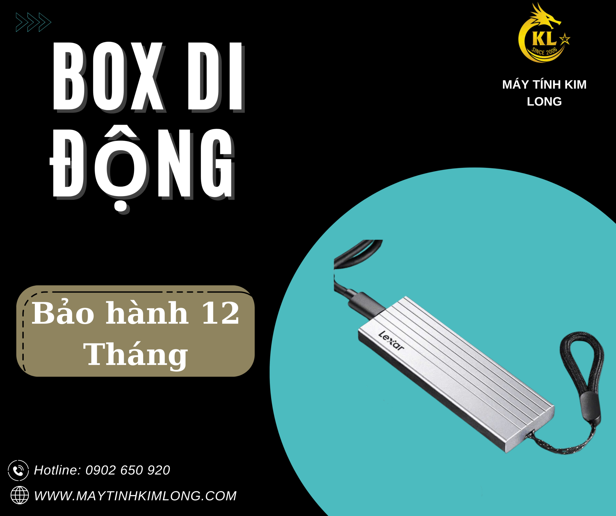 Box di động SSD M.2 PCIe NVMe Gen3x4 / Gen4x4 Type-C Lexar E6 LPAE06N-RNBNG